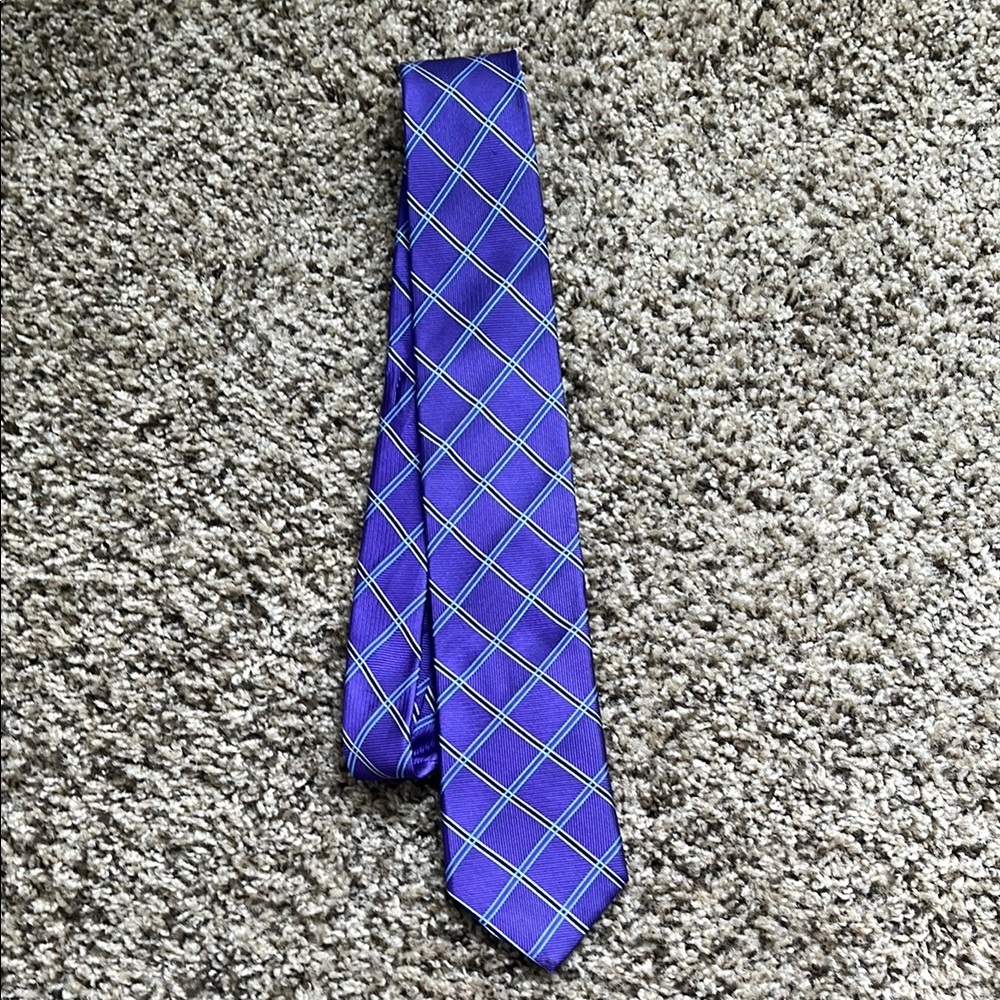 Purple plaid Mens tie